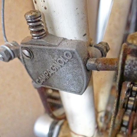 View of an old Campagnolo Gran Sport front dérailleur