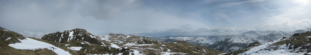 Panorama of the Cumbrian fells covered in snow displayed via HTML5 and canvas