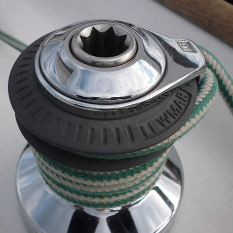 Chrome Lewmar nautical winch