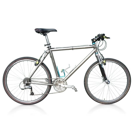 Raleigh Special Products titanium cross-country bike masked against a white background